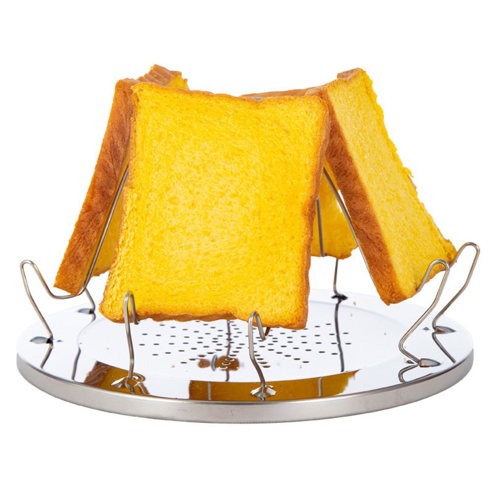 Folding Camping Stove Toaster Stainless Steel 4 Slice Bread