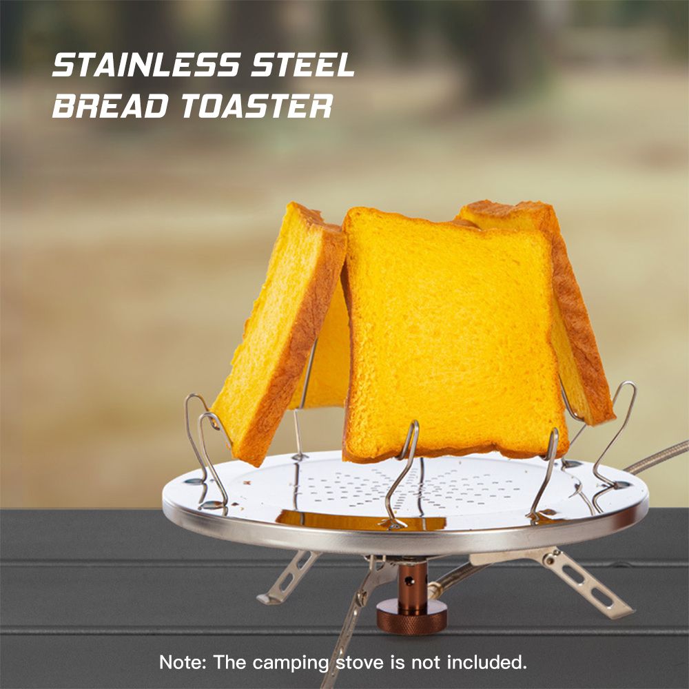Folding Camping Stove Toaster Stainless Steel 4 Slice Bread