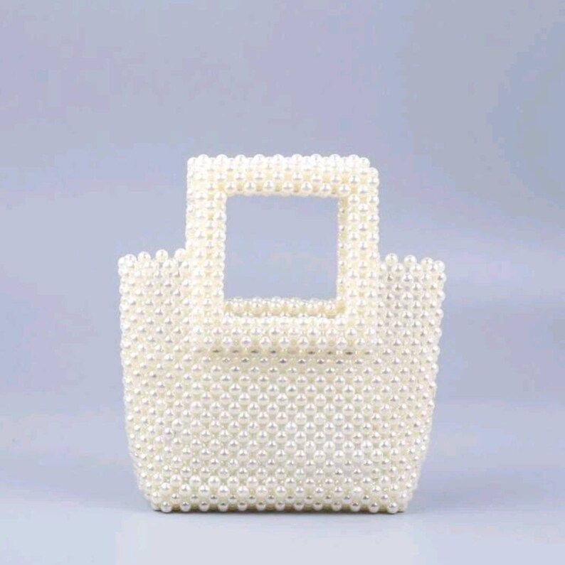 Mini Faux Pearl Beaded Bag