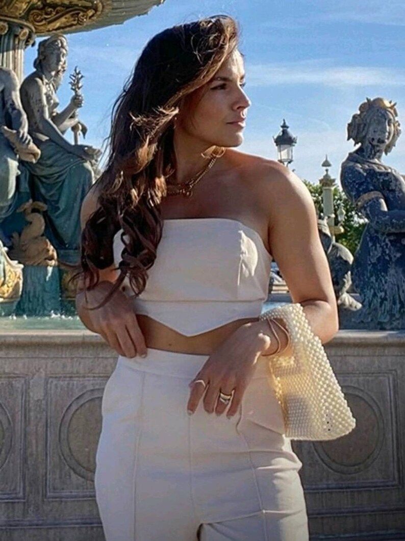 Mini Faux Pearl Beaded Bag