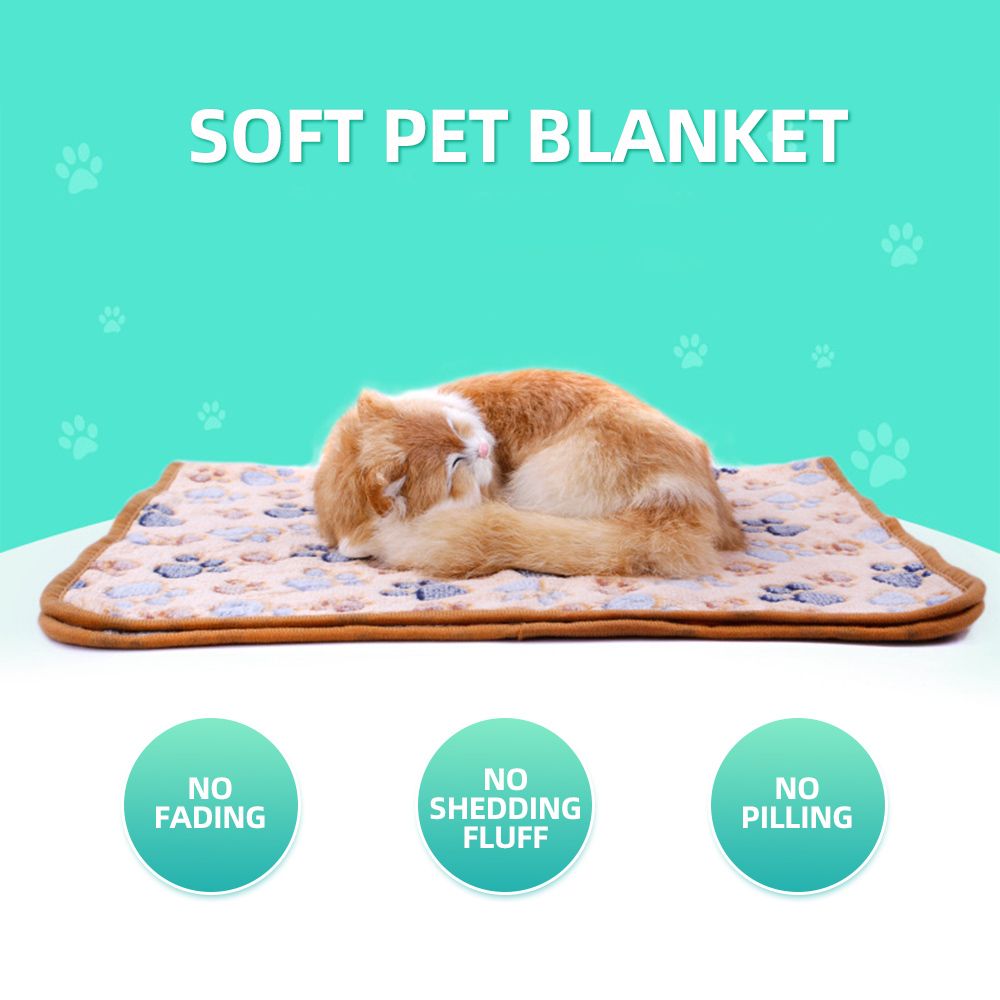 Cute Dog Bed Mats Blanket Soft Foot Print Warm Dog Sleeping