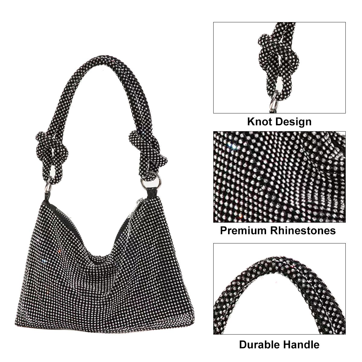 Diamonds Full Knotted Rhinestones Handmade Underarm Party