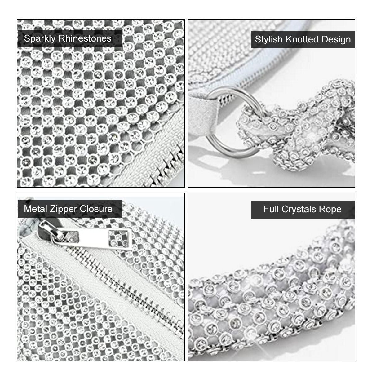 Diamonds Full Knotted Rhinestones Handmade Underarm Party