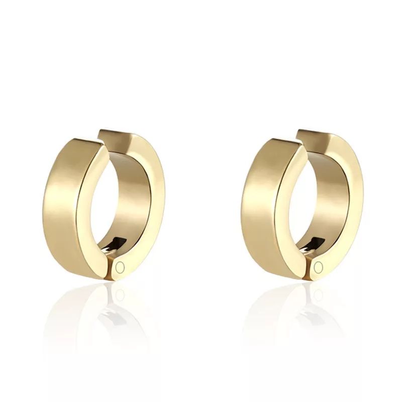 6 Pcs Classy Silver Gold Black Unisex Magnetic Shape Ear Clip Stainless Steel Men Women Non Piercing Earring Fashion Jewelry Punk Rock Style Mens Earrings