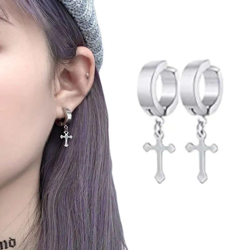 6 Pcs Classy Silver Gold Black Unisex Magnetic Shape Ear Clip Stainless Steel Men Women Non Piercing Earring Fashion Jewelry Punk Rock Style Mens Earrings