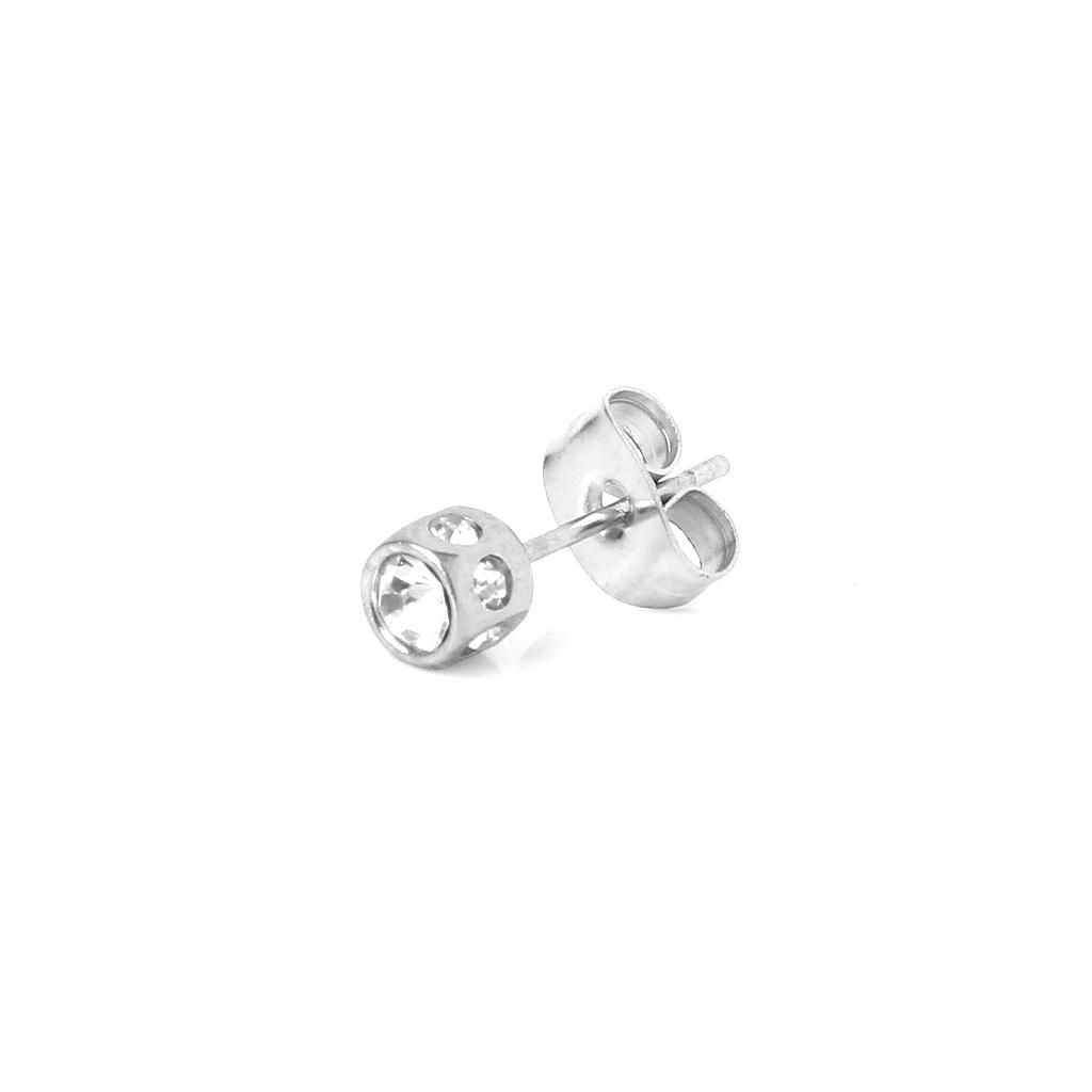 Cool Mens Earring Ear Stud Stainless Steel Butterfly Stopper Back