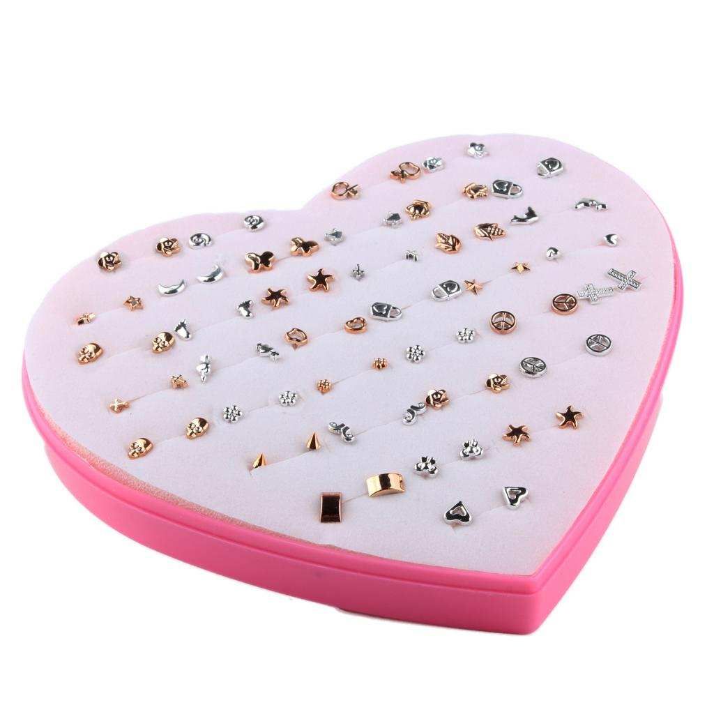 36Pairs Earrings Mini Alloy Plant Shaped Studs Earrings