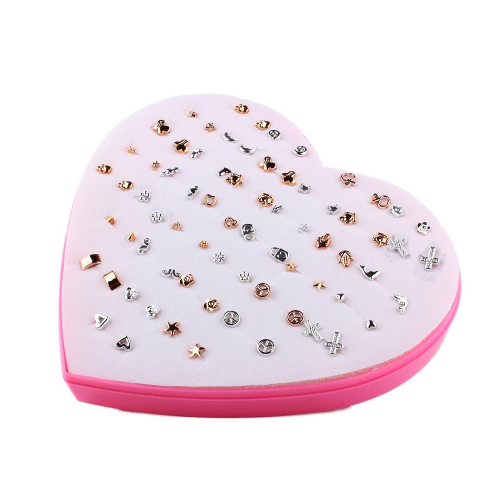 36Pairs Earrings Mini Alloy Plant Shaped Studs Earrings