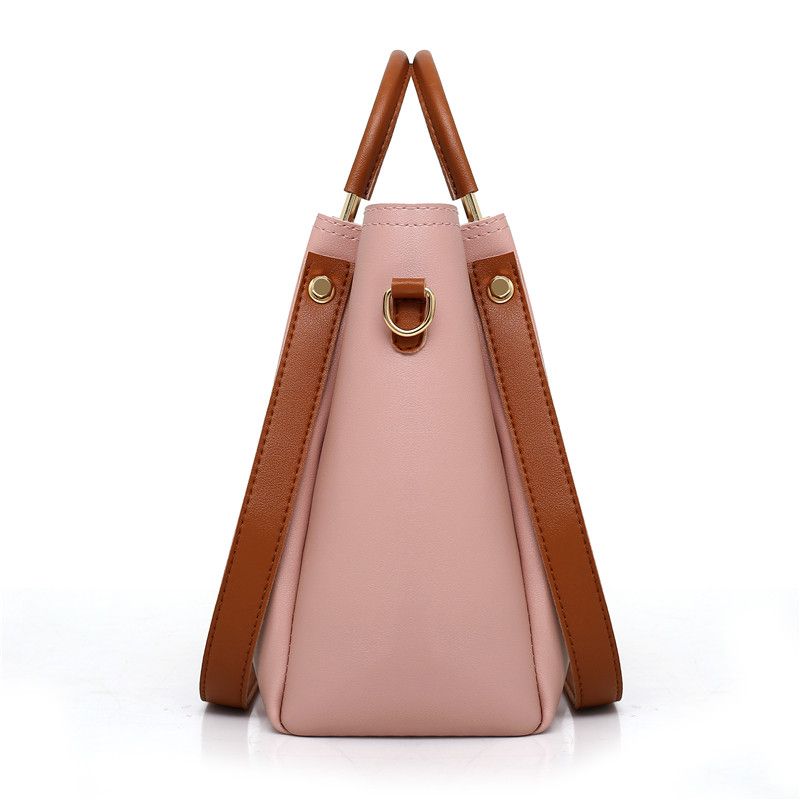 4-Piece Leather Shoulder Bag / Handbags Set - Pink
