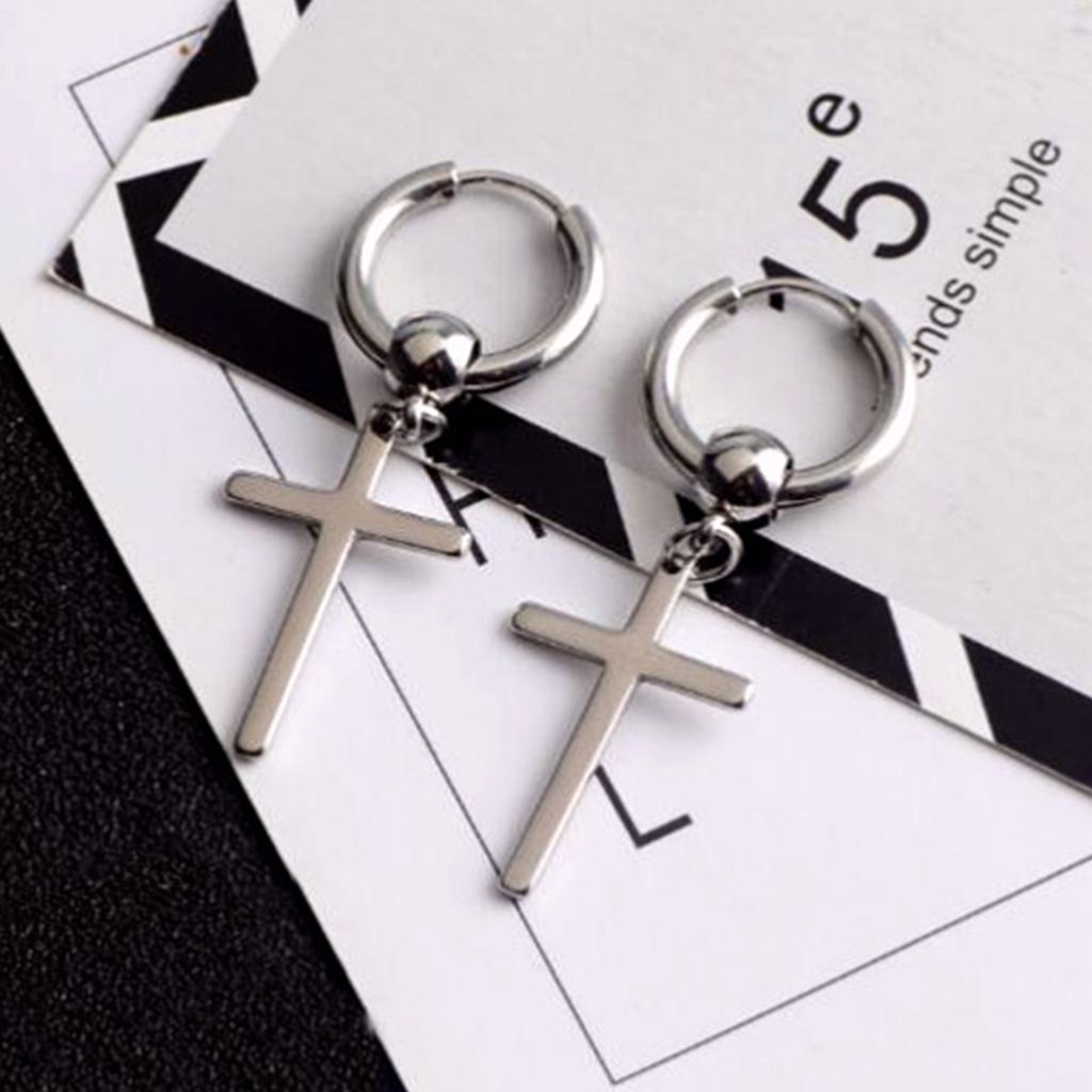 1 Pair Fashion Dangle Hoop Earring For Men Women Religious