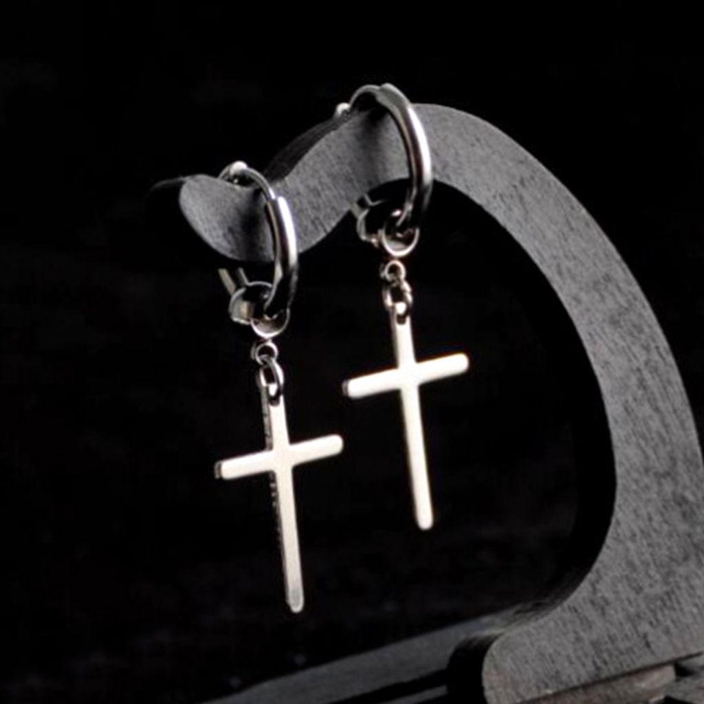 1 Pair Fashion Dangle Hoop Earring For Men Women Religious
