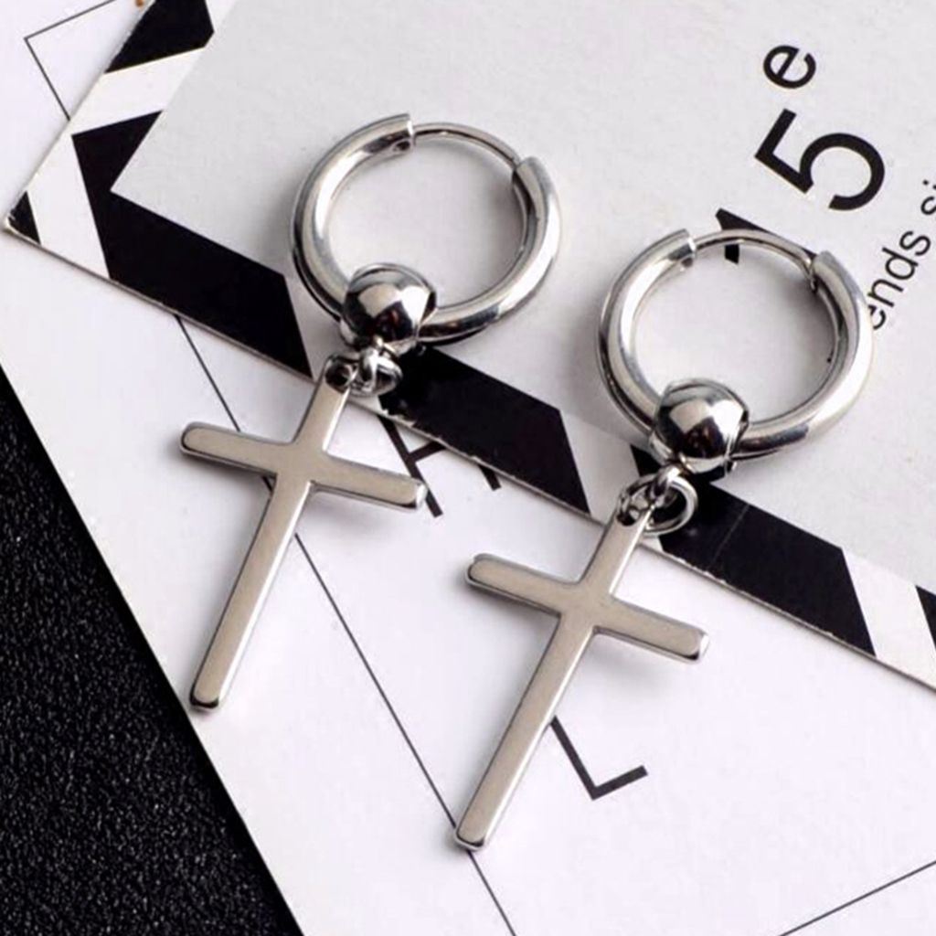1 Pair Fashion Dangle Hoop Earring For Men Women Religious
