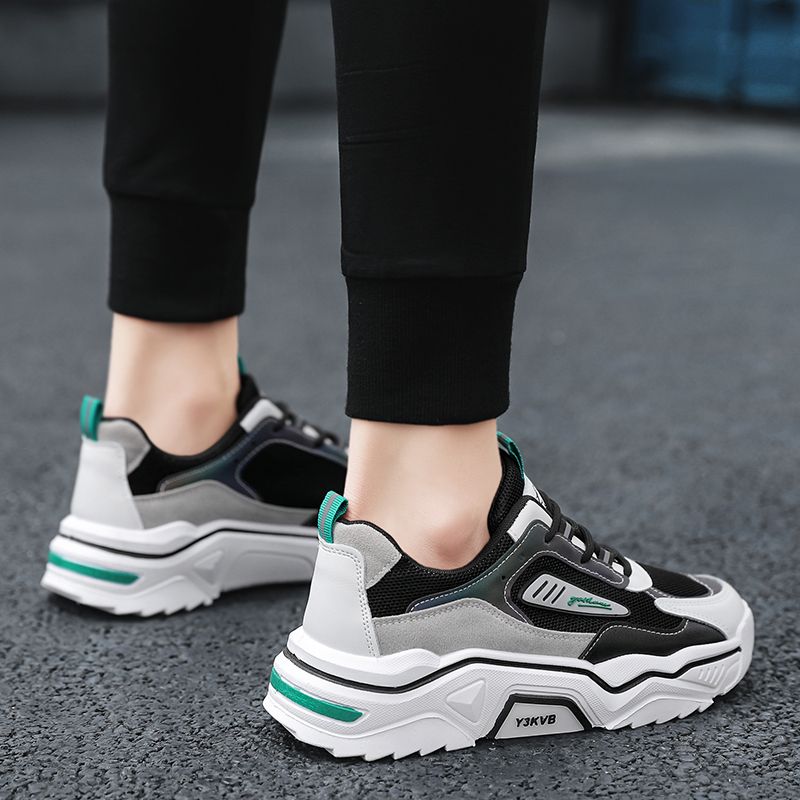 2022 Mens Casual Sci-Fi Warrior Shoes Running Sneakers - Black/Green