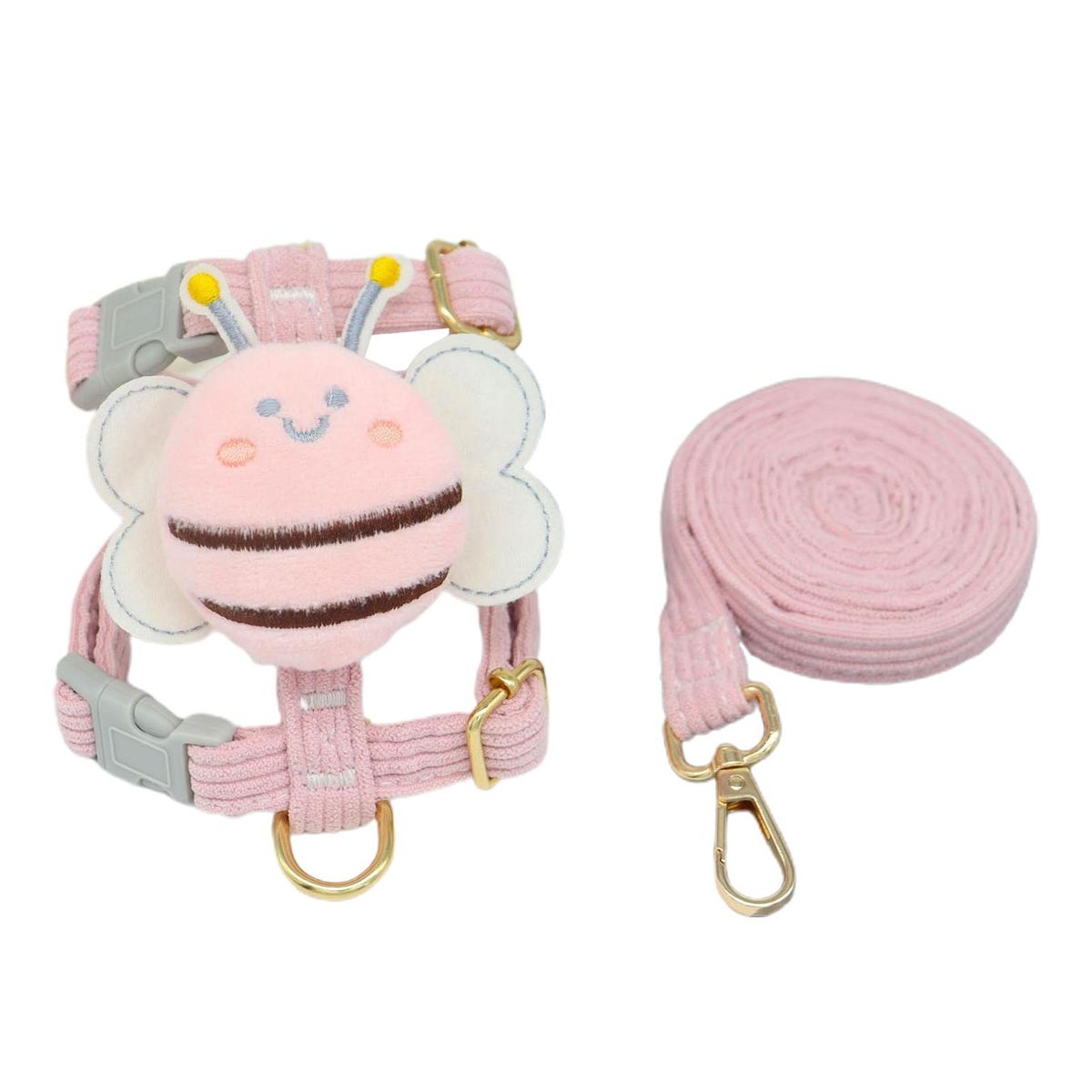 1 Set Dog Traction Rope Puppy Escape-proof Traction Rope Comfort Pet Vest Set Pink