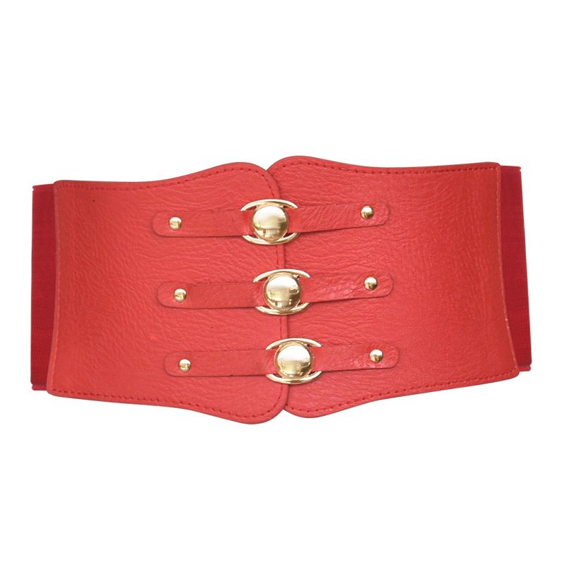 Ladies Elastic Black Ultra-wide Waist Dress  Elastic Belt GM206