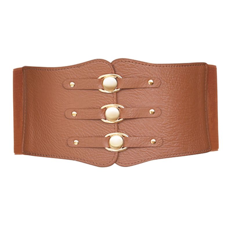 Ladies Elastic Black Ultra-wide Waist Dress  Elastic Belt GM206