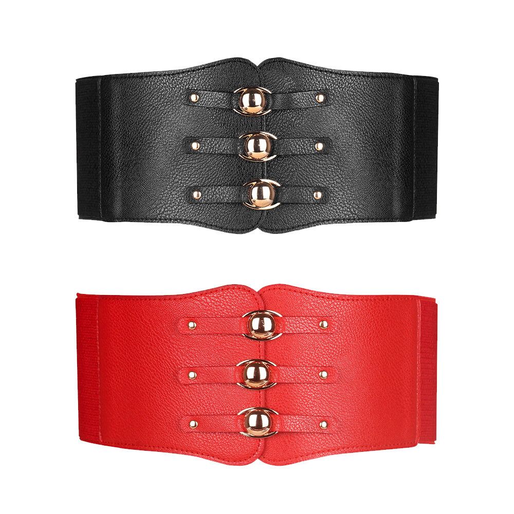 New Wide Belt Women's Water Beads  Coat Elastic Belt  GM307