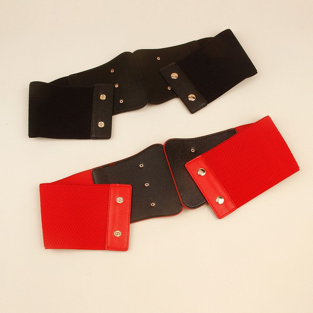 New Wide Belt Women's Water Beads  Coat Elastic Belt  GM307