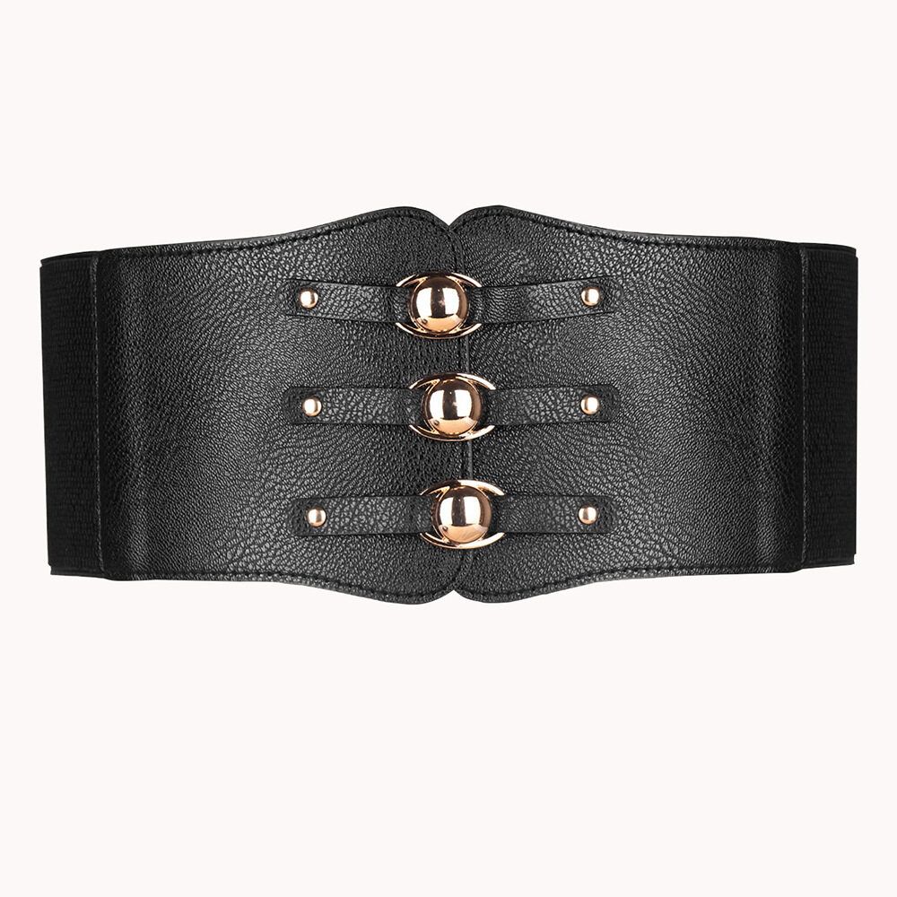 New Wide Belt Women's Water Beads  Coat Elastic Belt  GM307