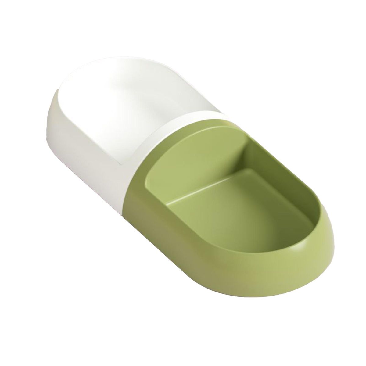 Cat Bowl Shaped Pet Cat Double Bowl Food Container Green