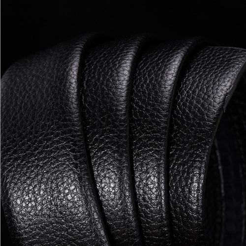 Designer Leather Automatic Mens Strap Belt -Black