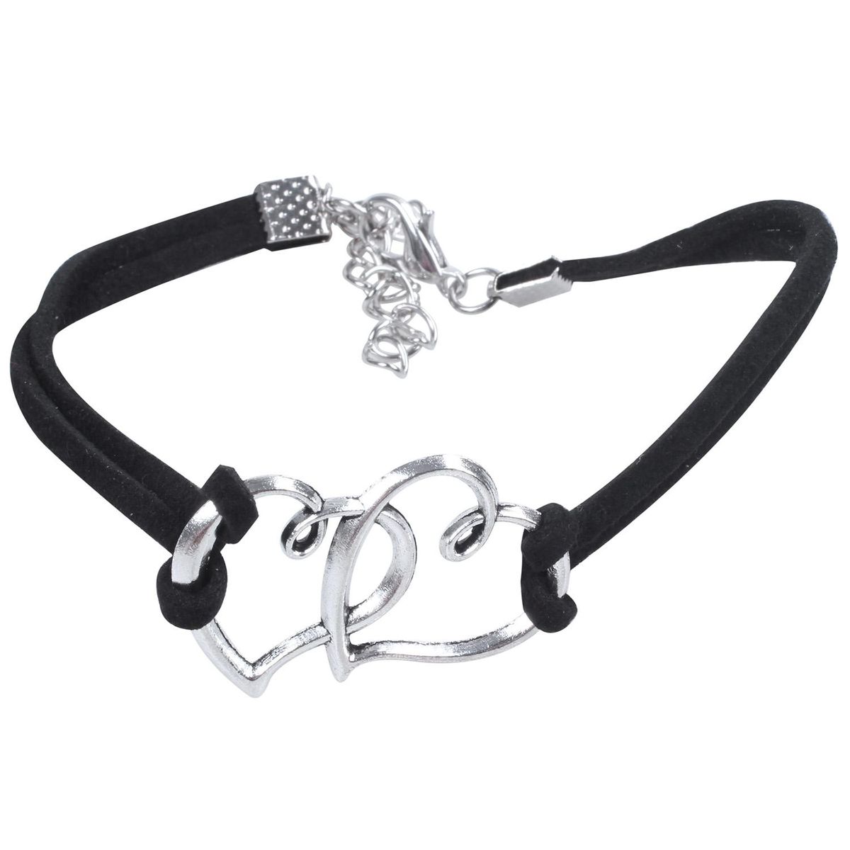 Handmand Love Heart Charm Jewelry woven Cord Bracelet