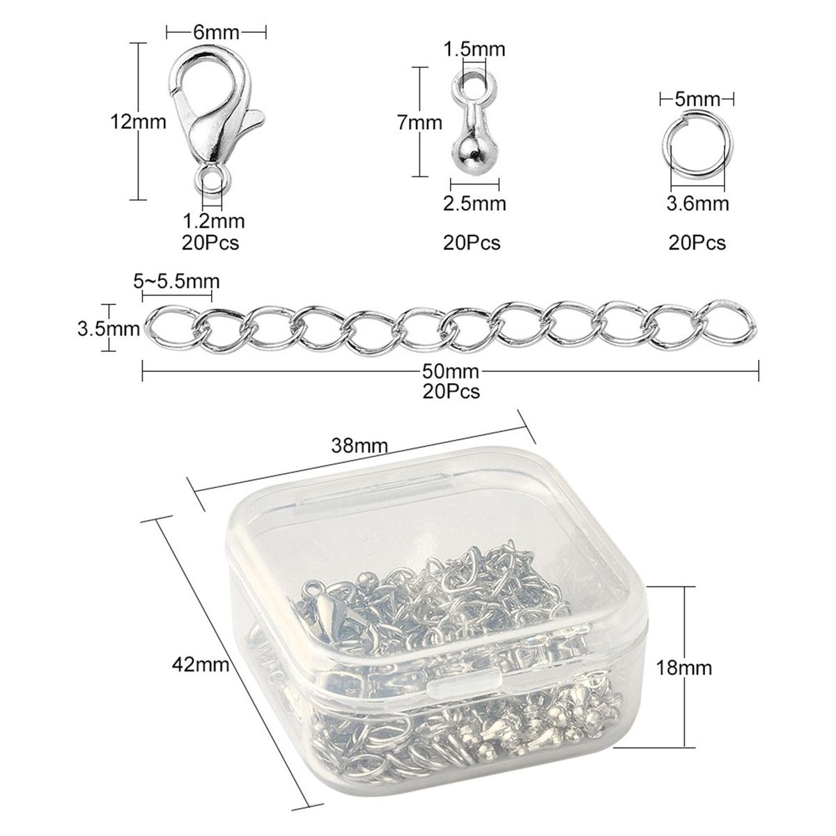 80 Pieces Jewelry Making DIY Accessories For Dark