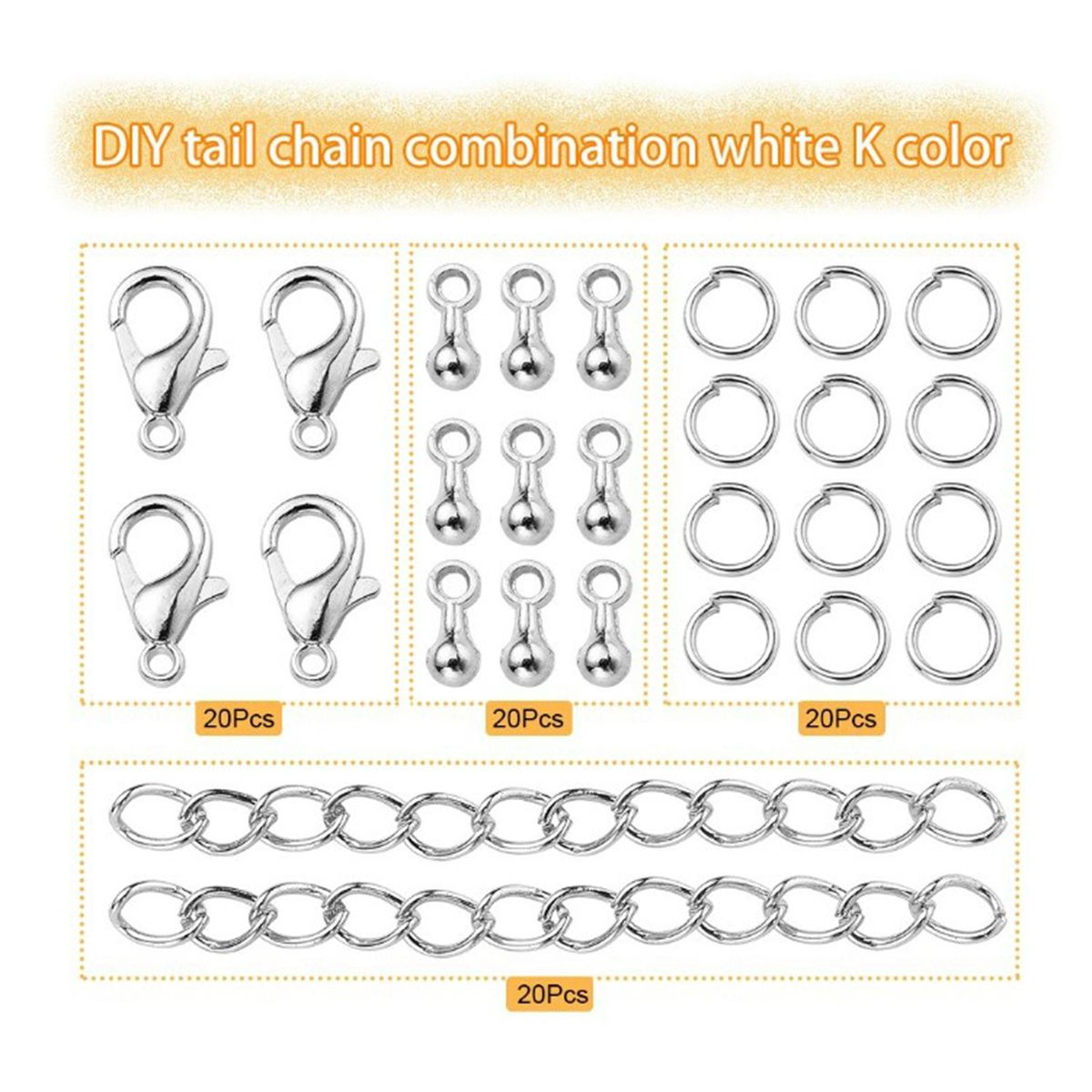 80 Pieces Jewelry Making DIY Accessories For Dark
