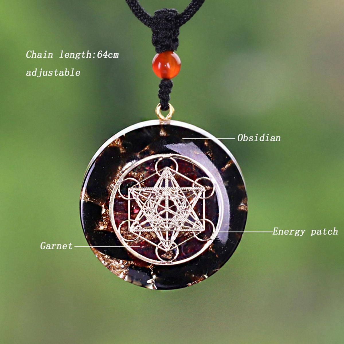 Crystal Stone Pendant Necklace, Energy Crystal Spiritual Jewelry, For