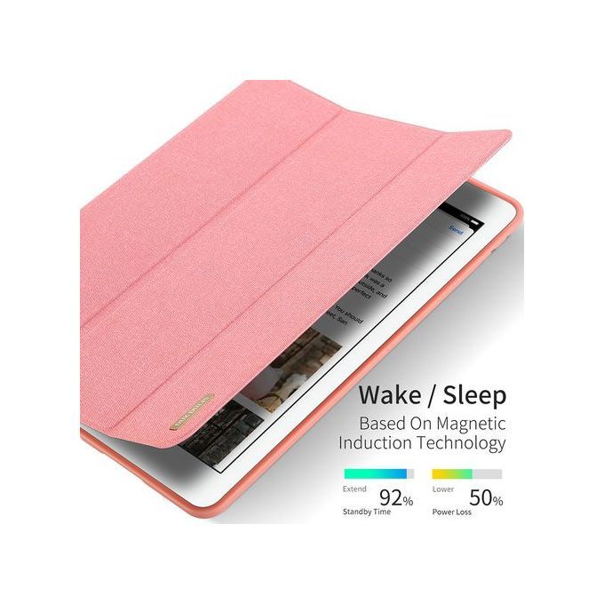 DUX DUCIS PU Leather Case For IPad Pro 10.5 2017 Magnet Stand Smart Cover With Pencil Holder-Pink