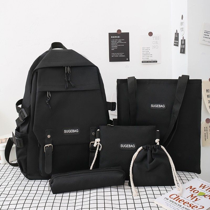 5set School Bags Teenage Travel Bagpack Student Schoolbag