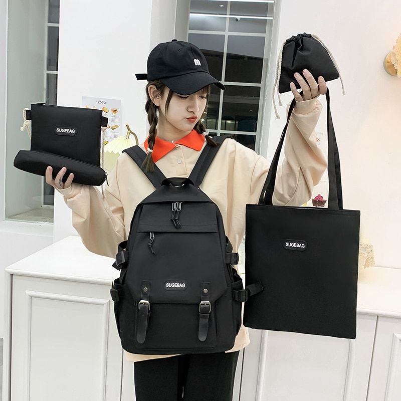 5set School Bags Teenage Travel Bagpack Student Schoolbag