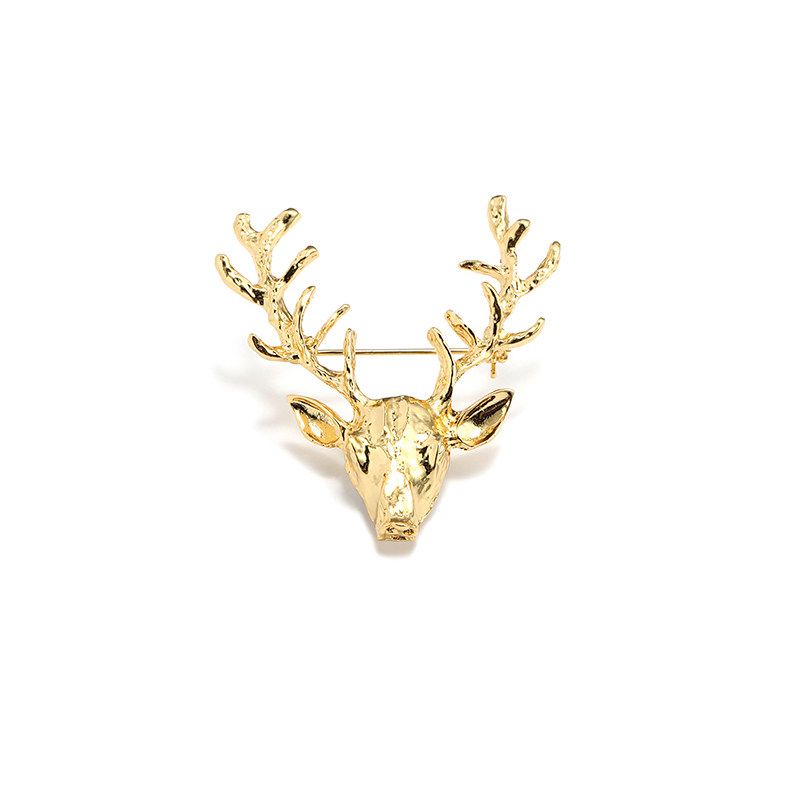 Men And Women Tie Pins Badge Alloy Elk Head Brooch Christmas