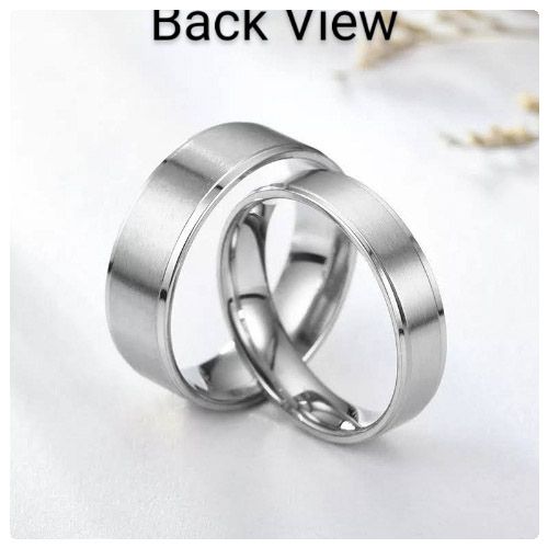 2pc. King Queen Stainless Steel Silver Tone Wedding Ring Band