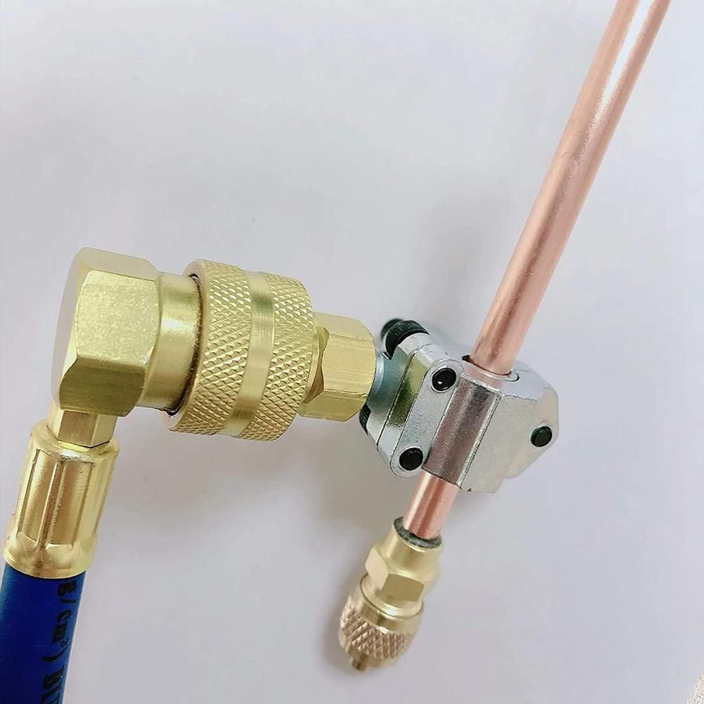 Refrigerator Freon Recharge Hose with Gauge Kit R134A R12 R22,with BPV31 Piercing Tap Valve,for A/C Refrigerant System