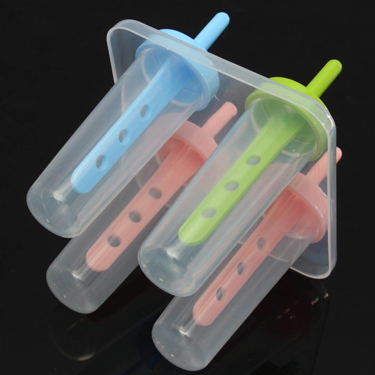 4 Ice Maker Cylinder Shape Ice Mold Popsicle Frozen Food DIY Set Tool