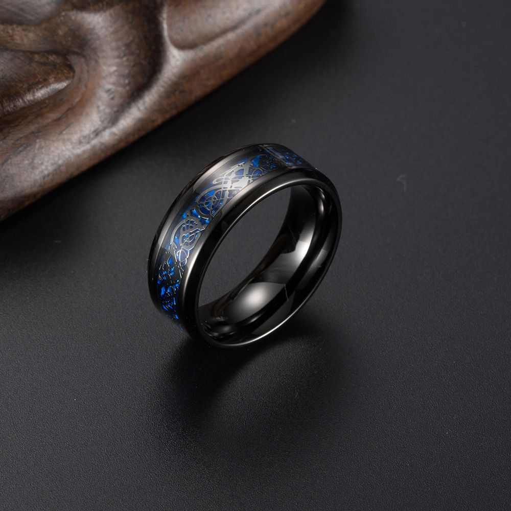 Titanium Couple Ring Plated Blue Alloy Men Rings For Women
