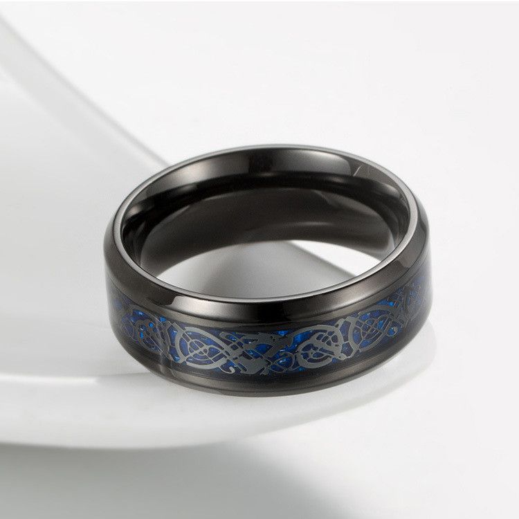 Titanium Couple Ring Plated Blue Alloy Men Rings For Women