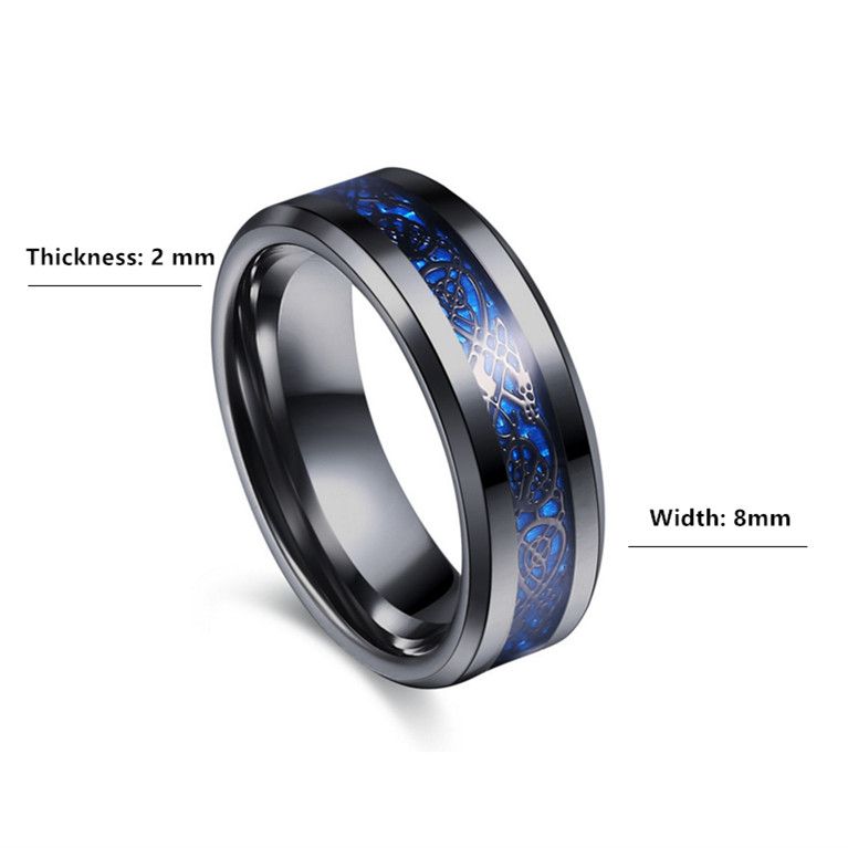 Titanium Couple Ring Plated Blue Alloy Men Rings For Women