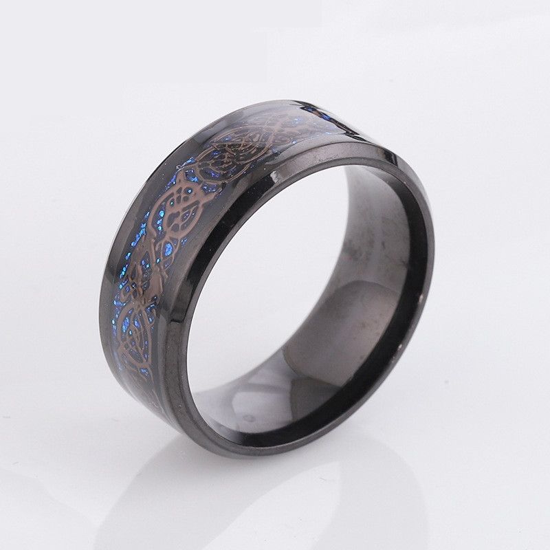 Titanium Couple Ring Plated Blue Alloy Men Rings For Women