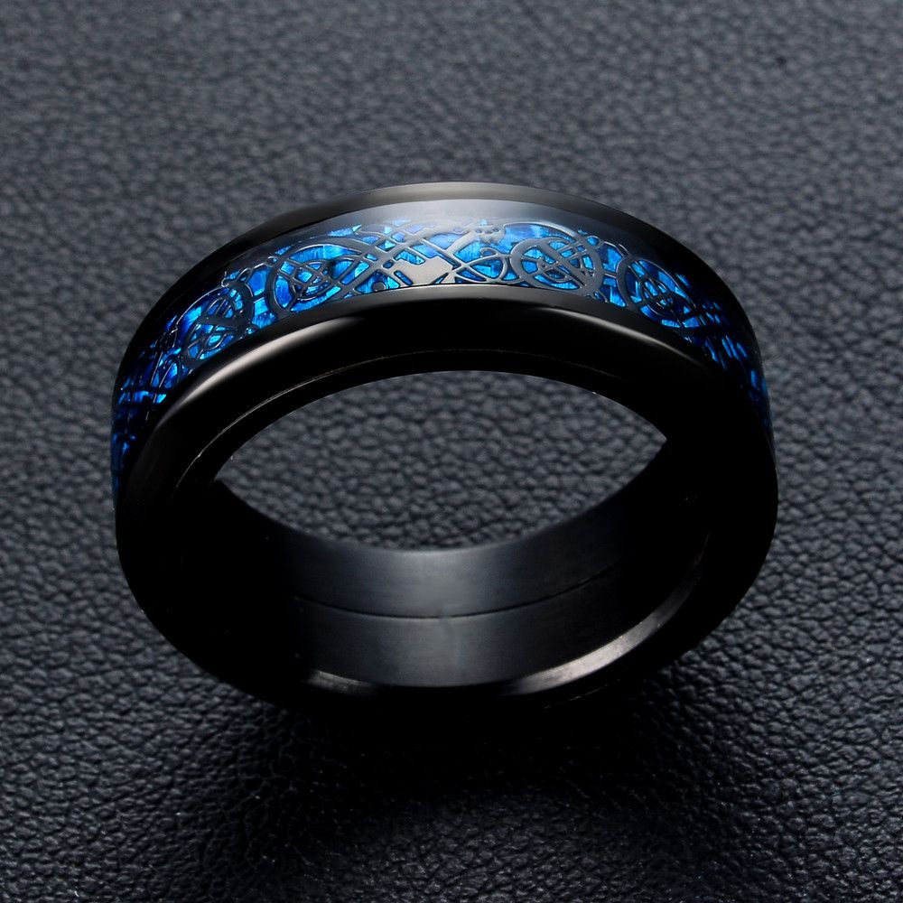 Titanium Couple Ring Plated Blue Alloy Men Rings For Women