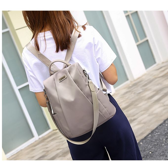 Women's Large Capacity Anti Theft Oxford Backpack - Khaki