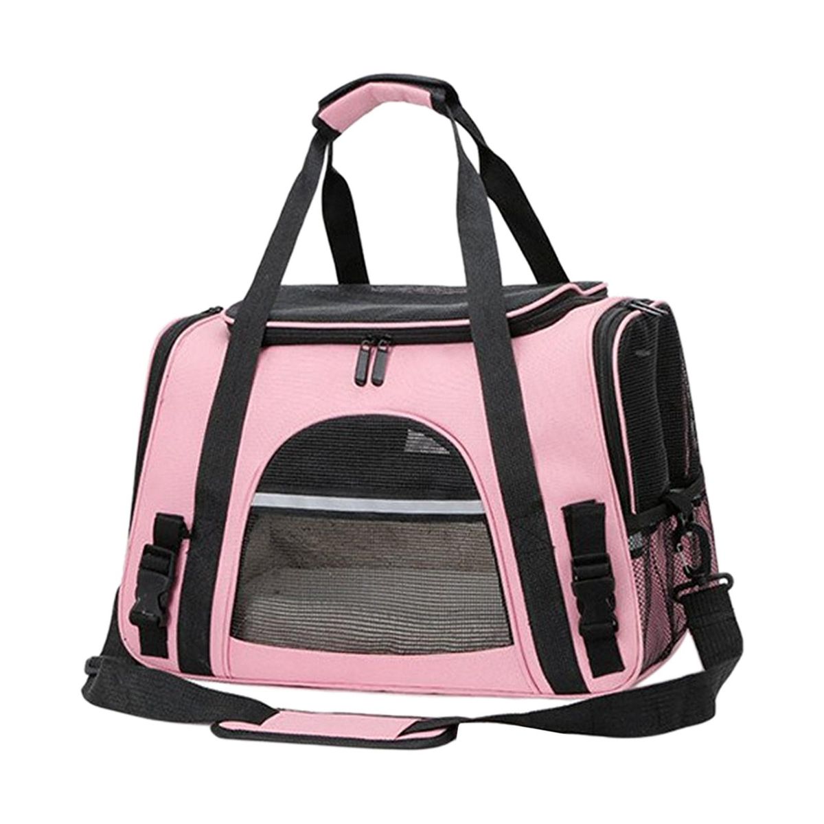 Soft Pet Carrier Transport Bag Mesh Carrying Box Travel Bag Cage Pink