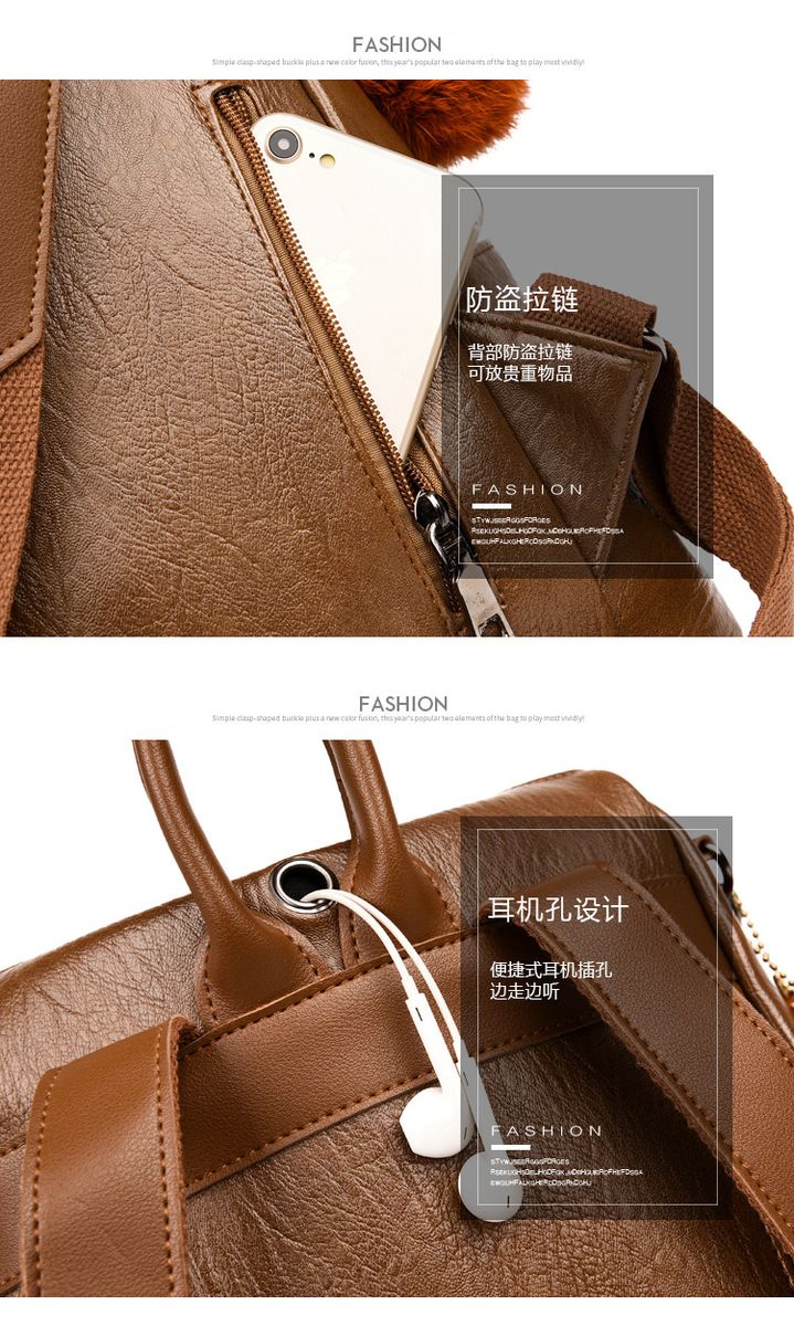 Women High Quality Fashion Soft Leather Backpack Bag