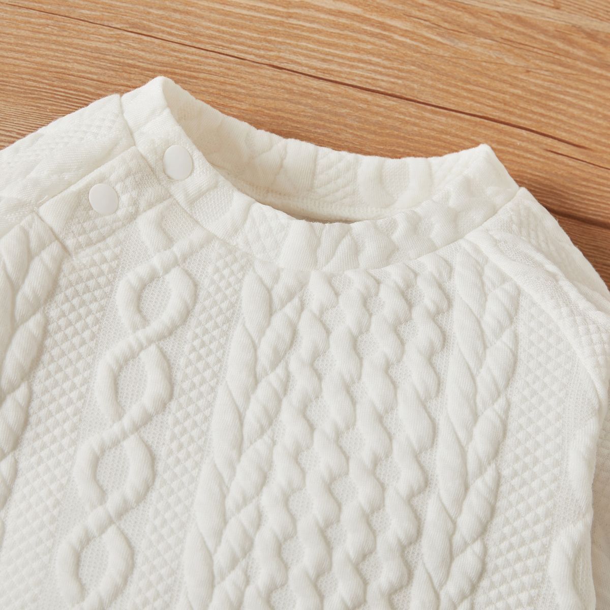 Baby Boys Autumn Winter Twist Kniting Long Sleeves Sweatsuit -White