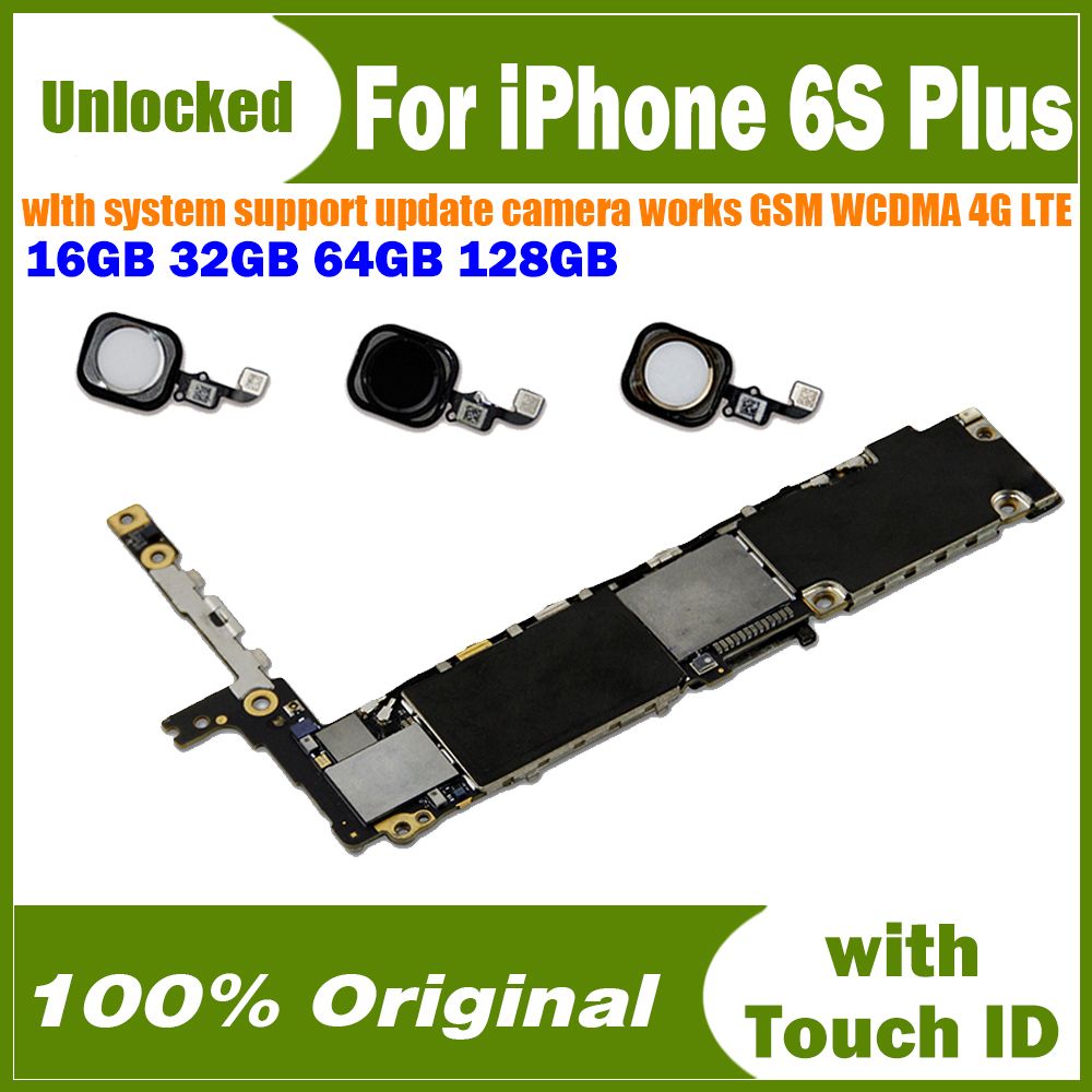 100%For Factory  Motherboard Iphone6s Plus For IPhone 6S Plus With/Without Touch ID Logic Board 16GB 64G Full S