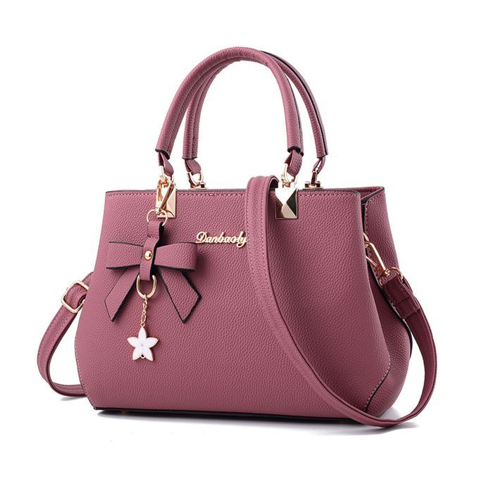 Leather Handbag Shoulder Bag Messenger Satchel Tote Women-Ruby Red
