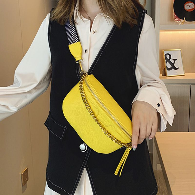 Women Waist Bag Pu Leather Chain Belt Bags Fanny Pack Brand Designer Pajama Sets
