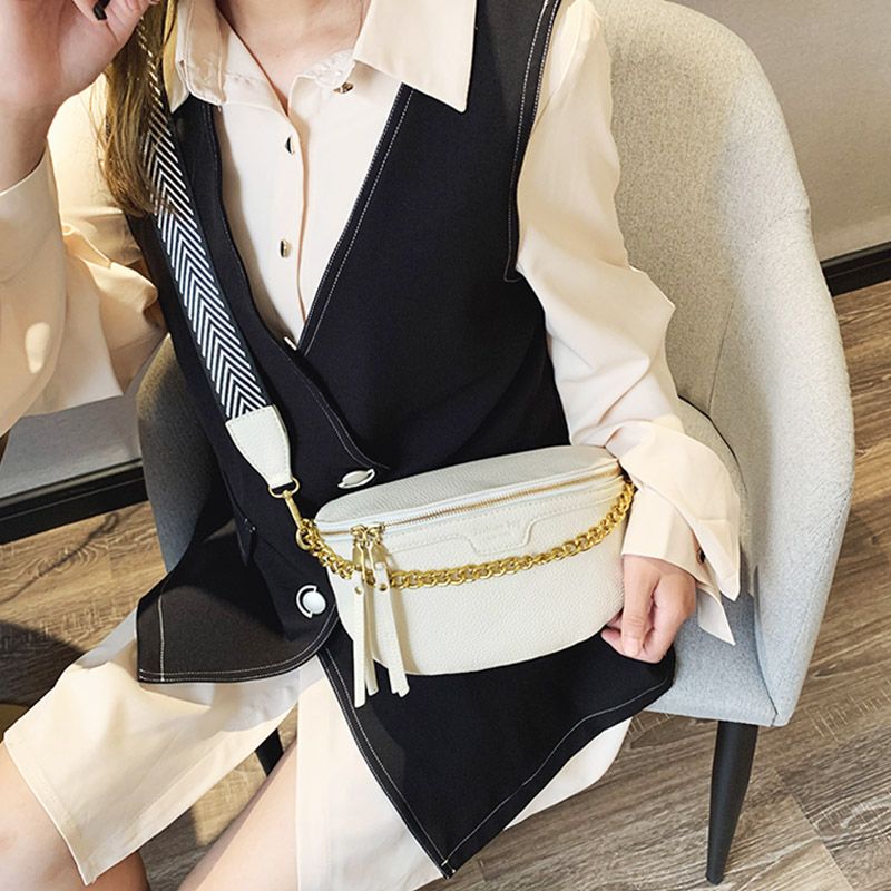 Women Waist Bag Pu Leather Chain Belt Bags Fanny Pack Brand Designer Pajama Sets