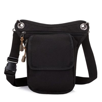 (black)Men Nylon Drop Leg Bag Thigh Hip Bum Beltleg Fanny Pack Travel Riding Motorcycle Crossb SBS